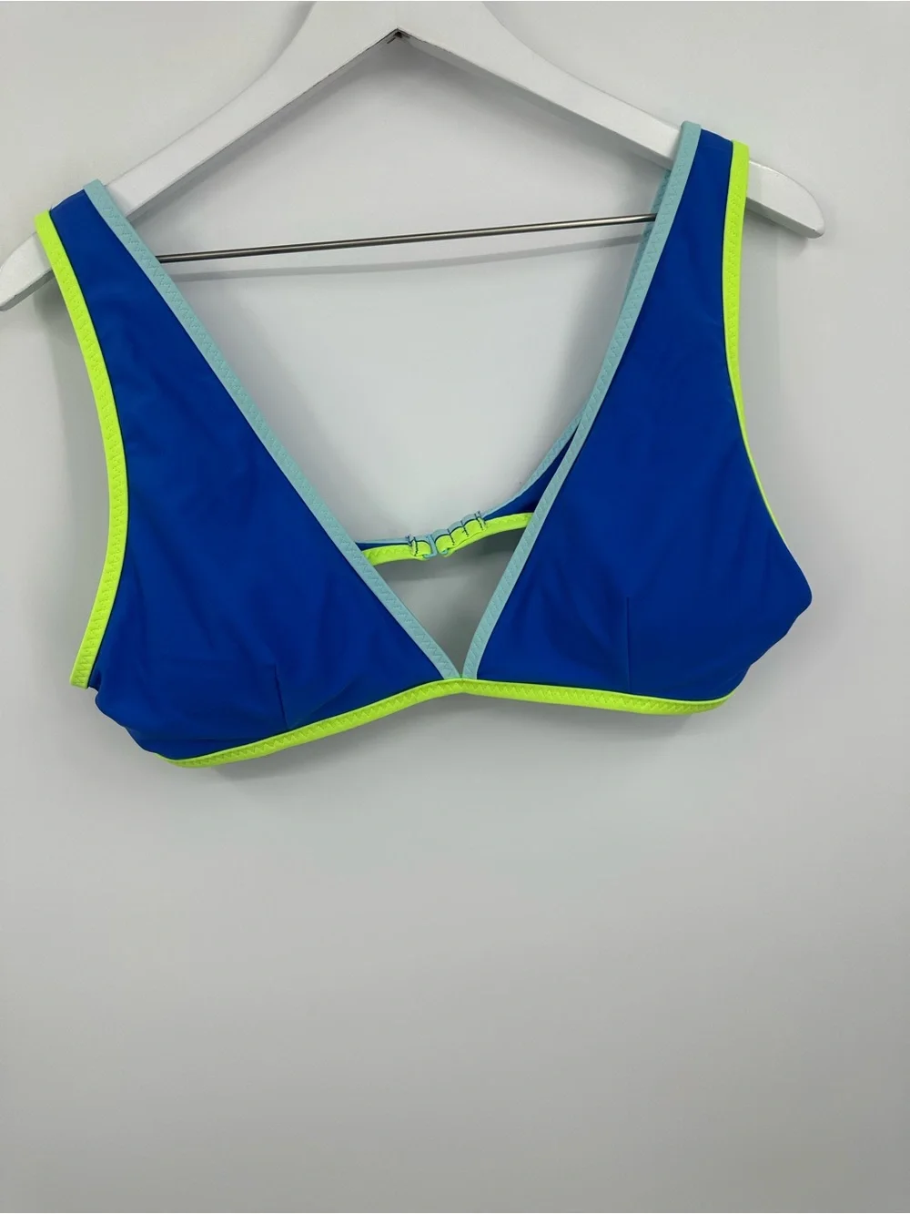 Aerie Blue And Green Scoop Bikini Top Size XL Swim Beach Boho